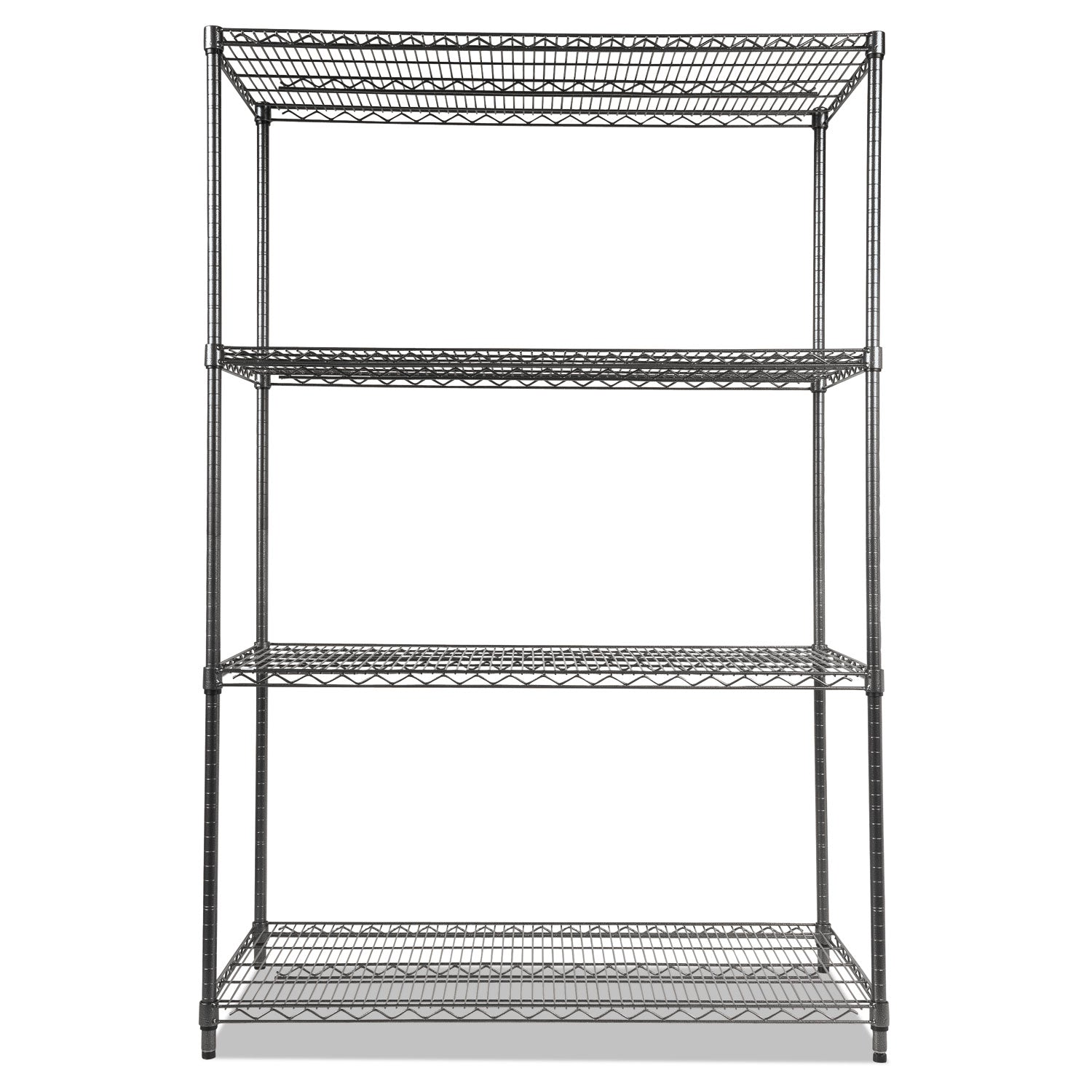 Alera® Wire Shelving Starter Kit, Four-Shelf, 48w x 24d x 72h, Black Anthracite