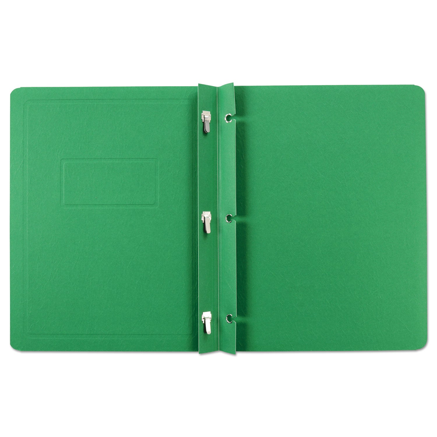 Oxford™ Title Panel and Border Front Report Cover, Three-Prong Fastener, 0.5" Capacity, 8.5 x 11, Light Green/Light Green, 25/Box