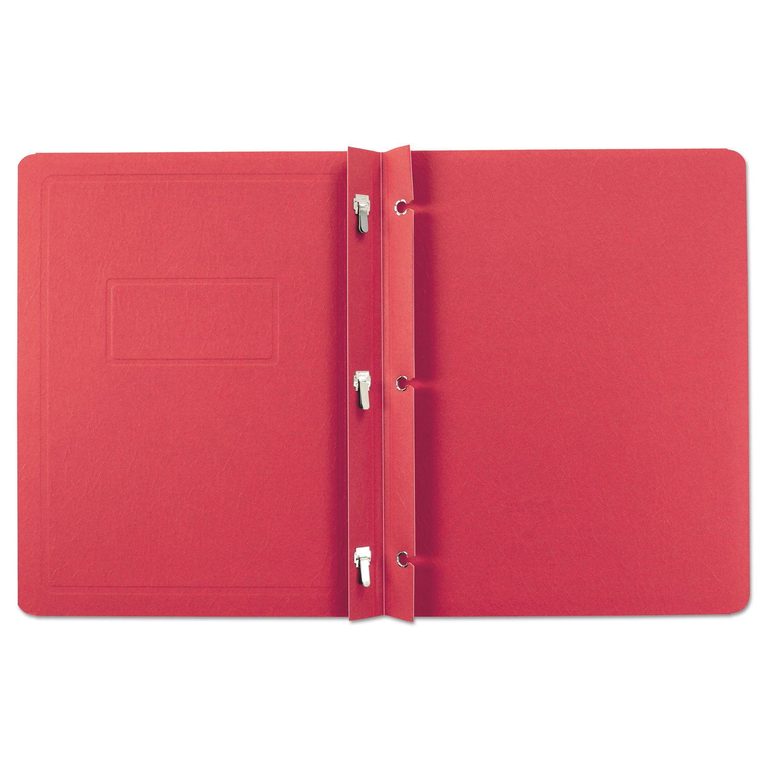 Oxford™ Report Cover, Three-Prong Fastener, 0.5" Capacity, 8.5 x 11, Red/Red, 25/Box