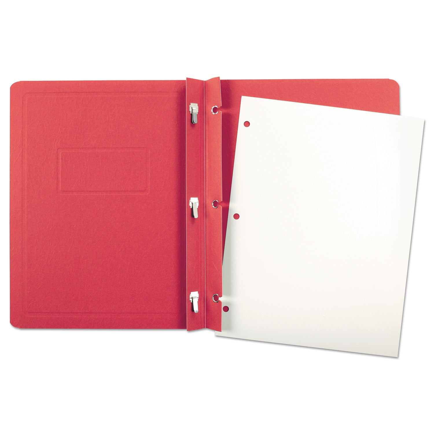 Oxford™ Report Cover, Three-Prong Fastener, 0.5" Capacity, 8.5 x 11, Red/Red, 25/Box