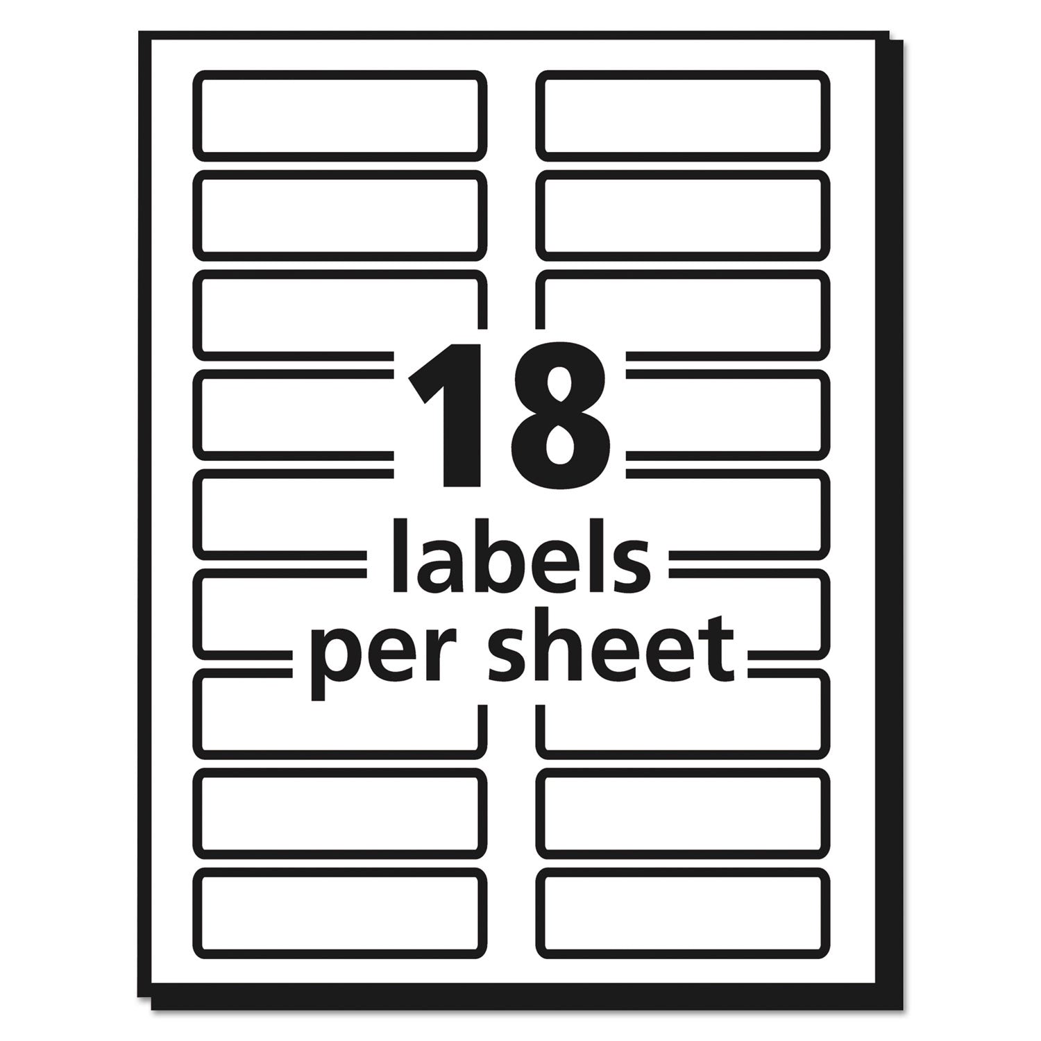 Avery® Extra-Large TrueBlock File Folder Labels with Sure Feed Technology, 0.94 x 3.44, White, 18/Sheet, 25 Sheets/Pack