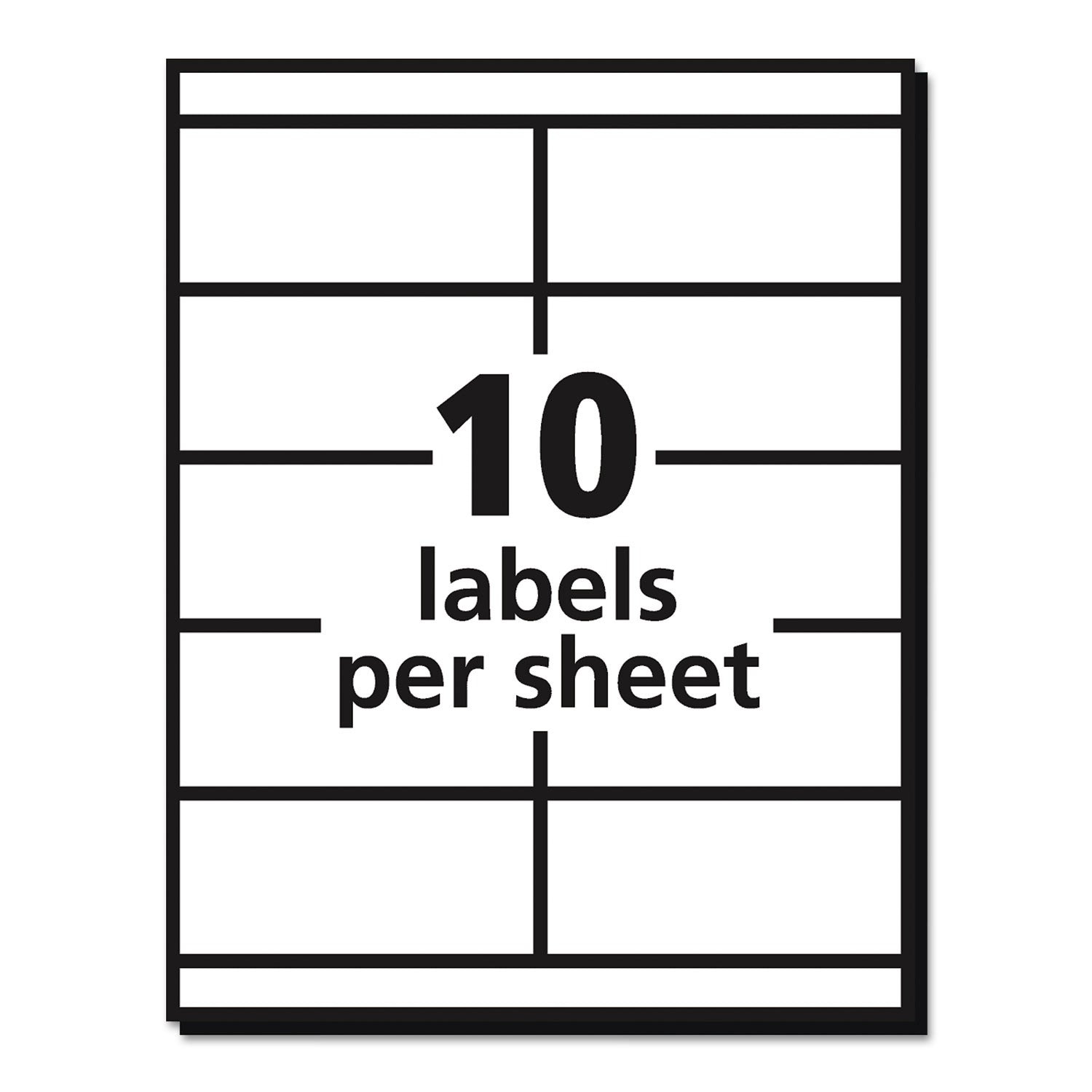 Avery® Copier Mailing Labels, Copiers, 2 x 4.25, White, 10/Sheet, 100 Sheets/Box