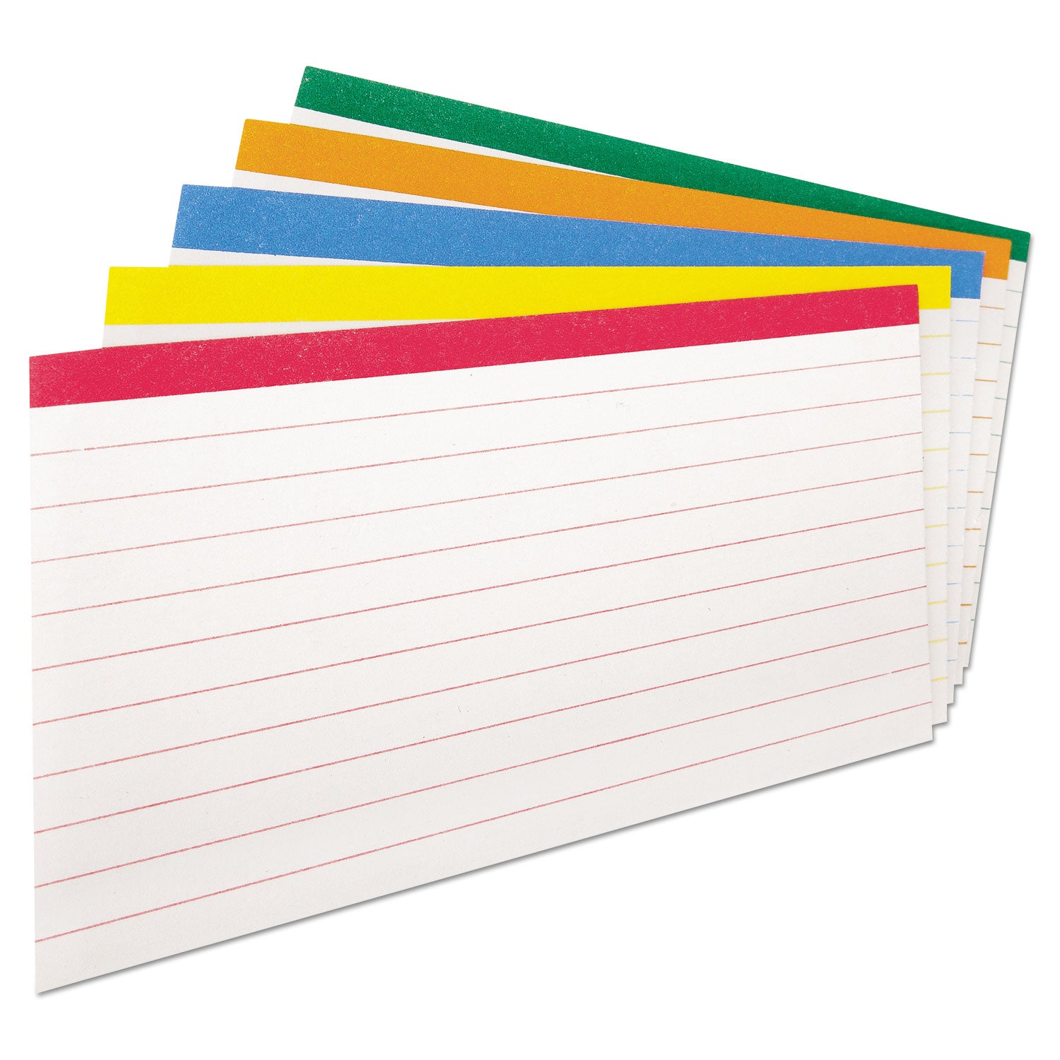 Oxford™ Color Coded Ruled Index Cards, 3 x 5, Assorted Colors, 100/Pack