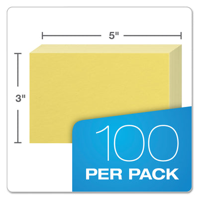 Oxford™ Unruled Index Cards, 3 x 5, Canary, 100/Pack - Flipcost