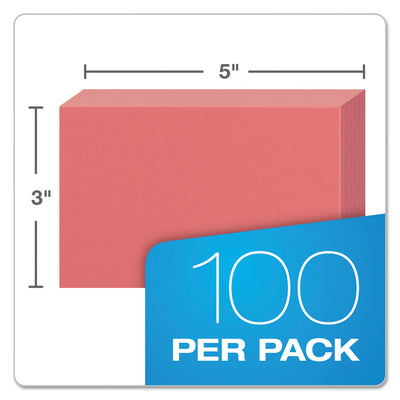 Oxford™ Unruled Index Cards, 3 x 5, Cherry, 100/Pack - Flipcost