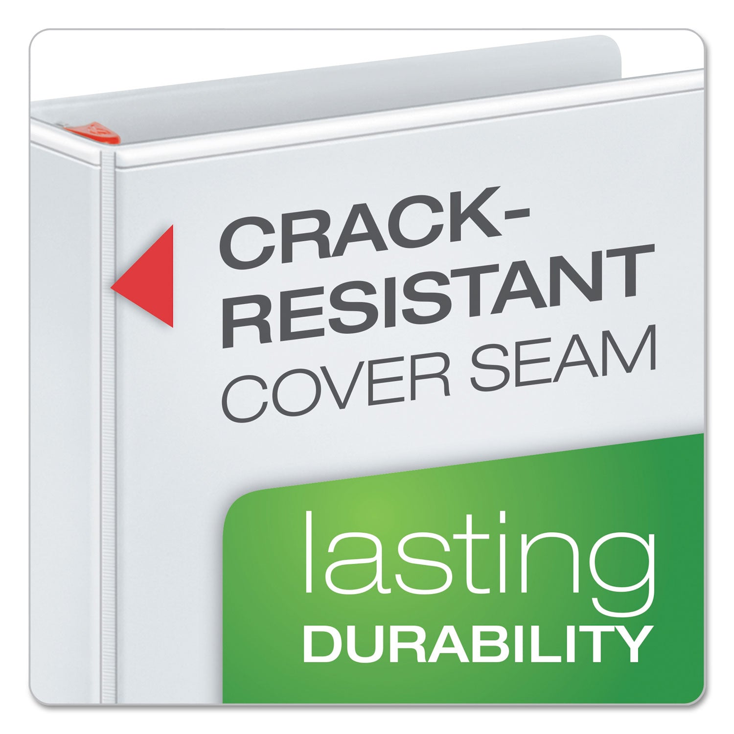 Cardinal® XtraLife ClearVue Non-Stick Locking Slant-D Ring Binder, 3 Rings, 1" Capacity, 11 x 8.5, White