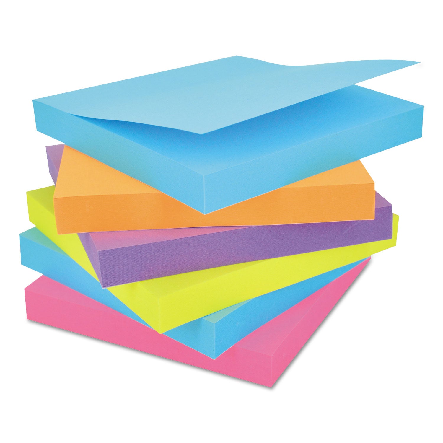 Universal® Self-Stick Note Pads, 3" x 3", Assorted Bright Colors, 100 Sheets/Pad, 12 Pads/Pack