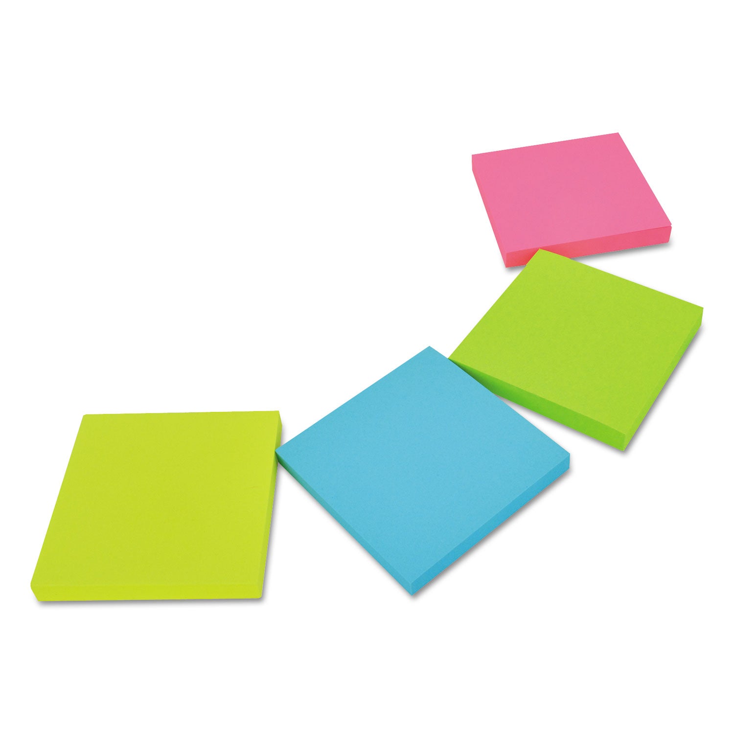 Universal® Self-Stick Note Pads, 3" x 3", Assorted Neon Colors, 100 Sheets/Pad, 12 Pads/Pack