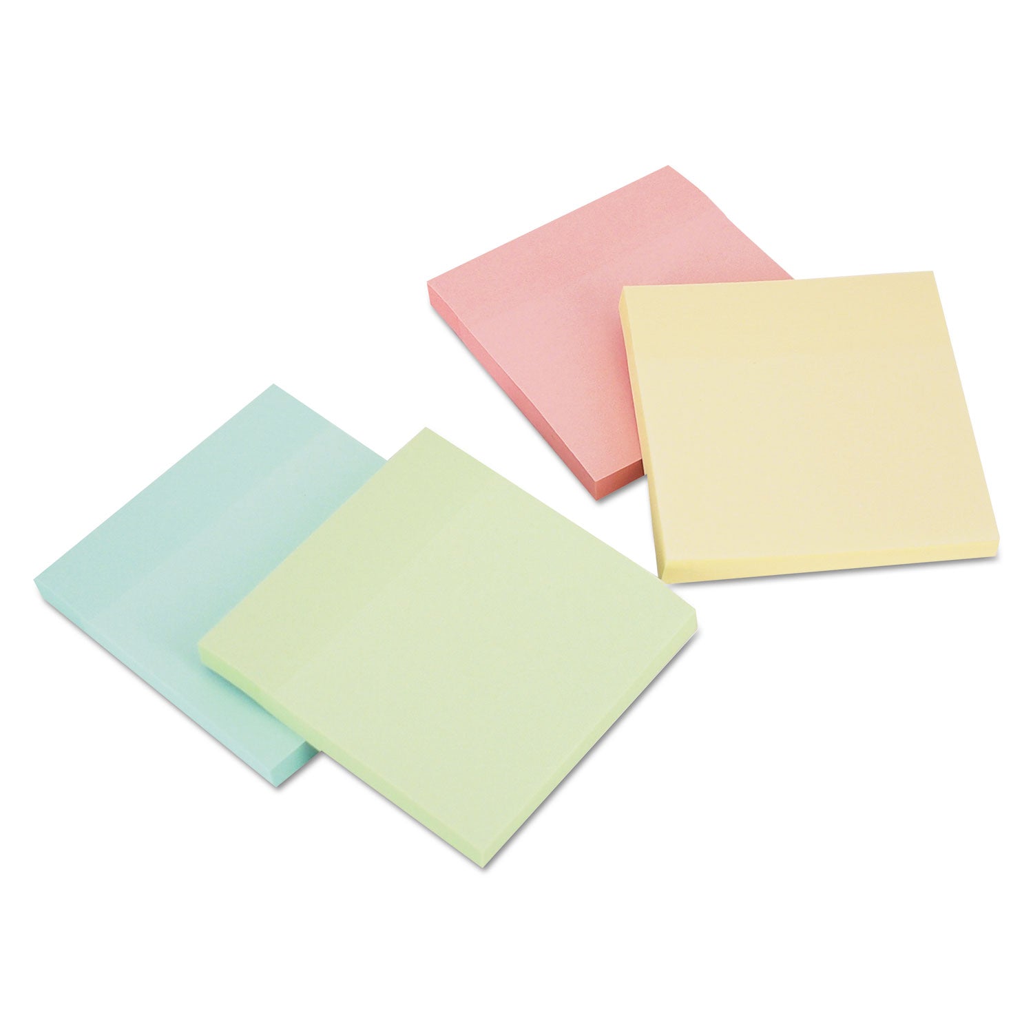 Universal® Self-Stick Note Pads, 3" x 3", Assorted Pastel Colors, 100 Sheets/Pad, 12 Pads/Pack