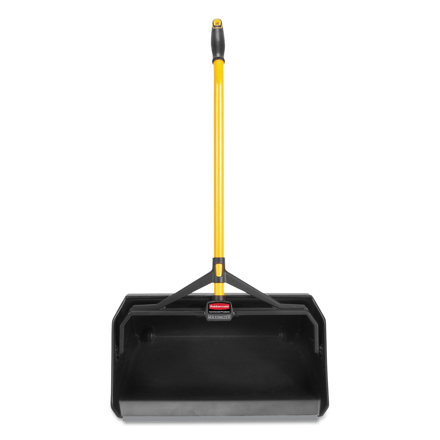 Rubbermaid® Commercial Maximizer Heavy-Duty Stand Up Debris Pan, 20.44w x 29h, Plastic, Yellow/Black