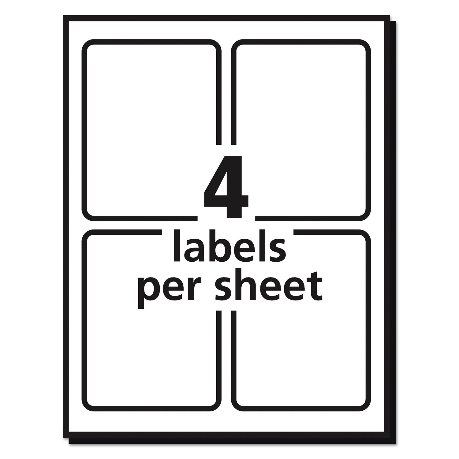 Avery® Vibrant Laser Color-Print Labels w/ Sure Feed, 3.75 x 4.75, White, 100/PK