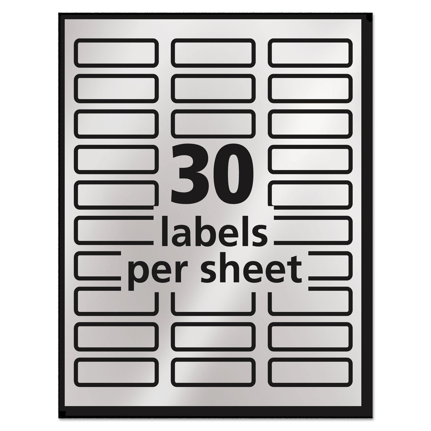 Avery® Foil Mailing Labels, Inkjet Printers, 0.75 x 2.25, Silver, 30/Sheet, 10 Sheets/Pack