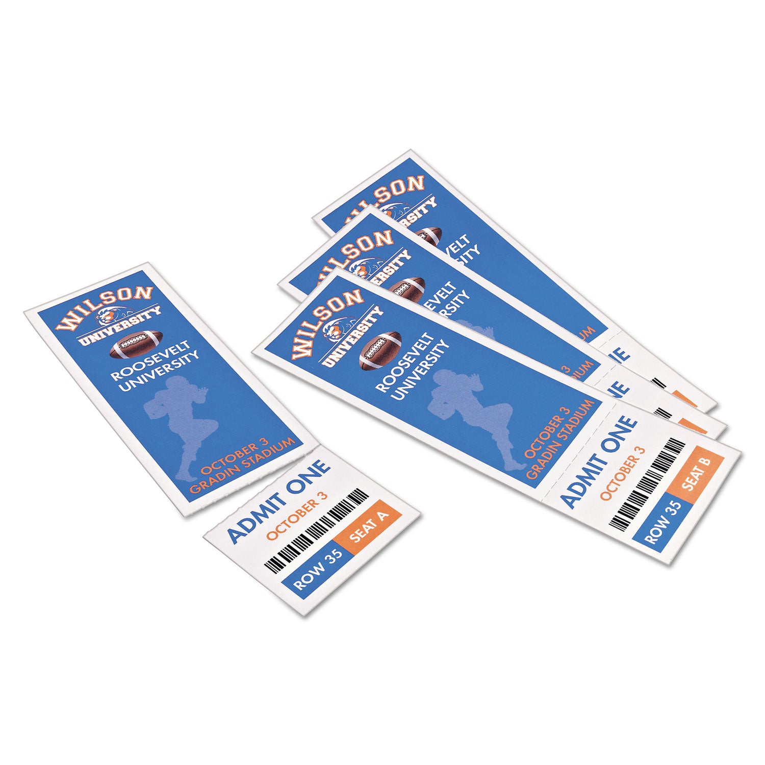 Avery® Printable Tickets w/Tear-Away Stubs, 97 Bright, 65 lb Cover Weight, 8.5 x 11, White, 10 Tickets/Sheet, 20 Sheets/Pack