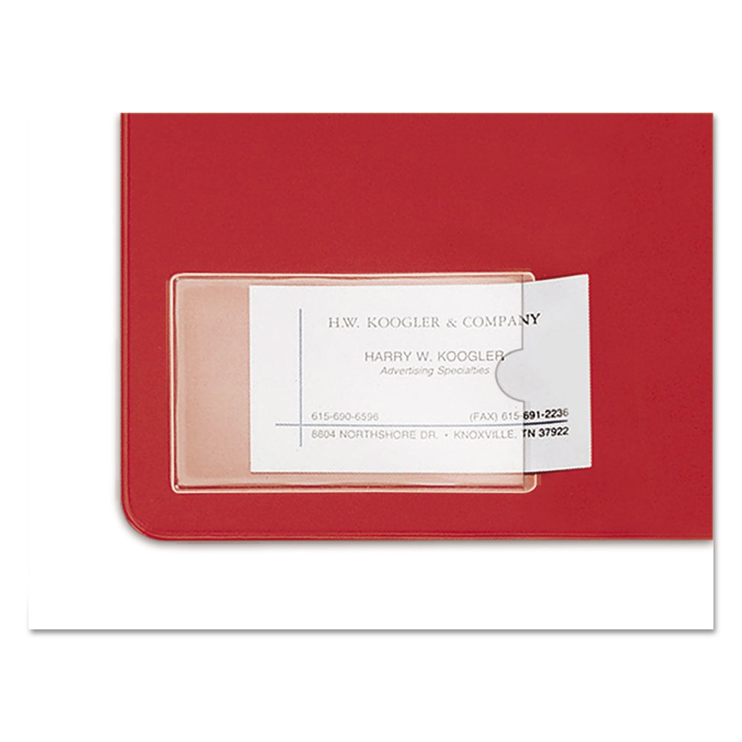 Cardinal® HOLD IT Poly Business Card Pocket, Top Load, 3.75 x 2.38, Clear, 10/Pack