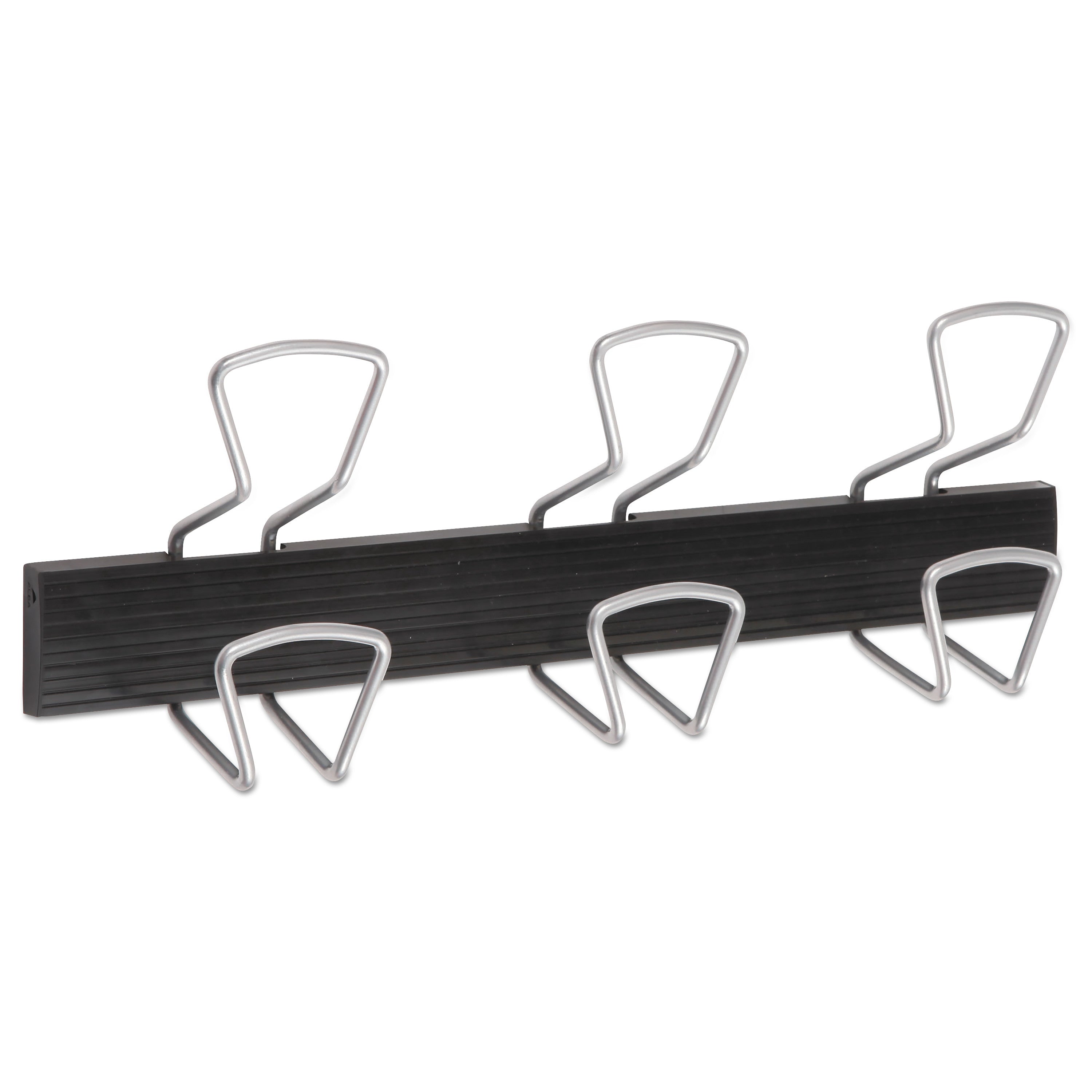 Wall-Mount Coat Hooks, 18.11 x 2.95 x 6.45, Metal, Silver, 22 lb Capacity