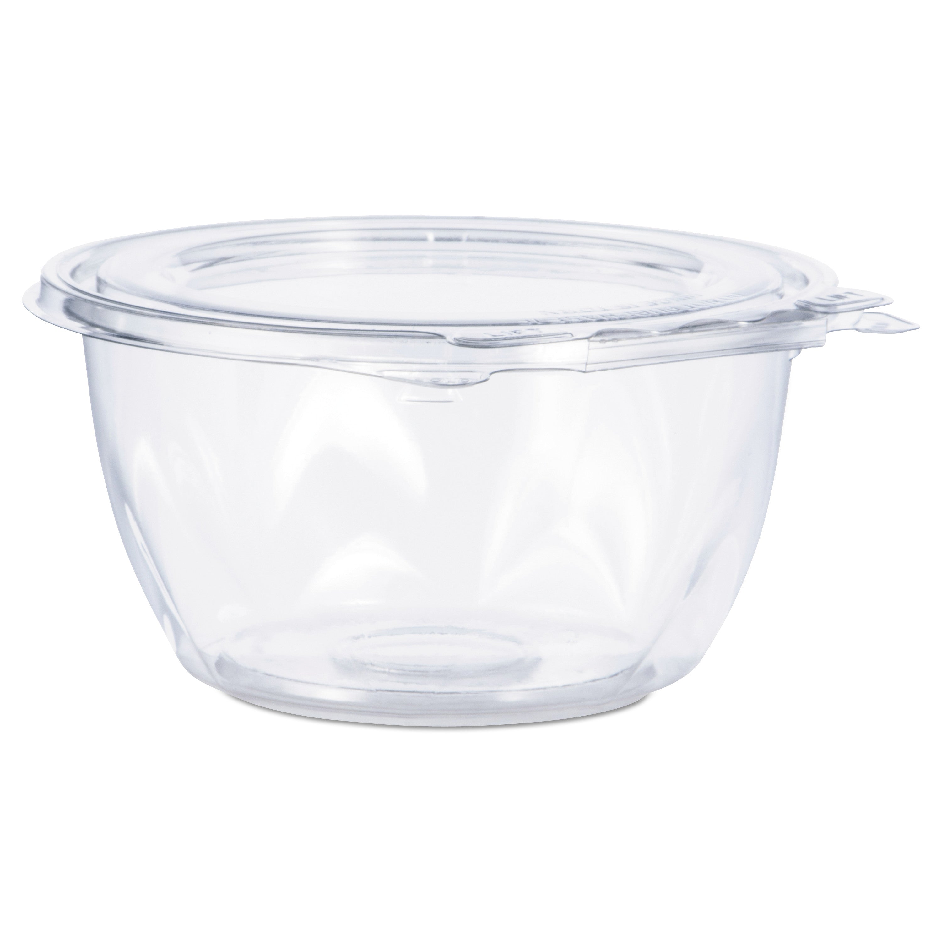 Tamper-Resistant, Tamper-Evident Bowls with Flat Lid, 16 oz, 5.5" Diameter x 2.7"h, Clear, Plastic, 240/Carton