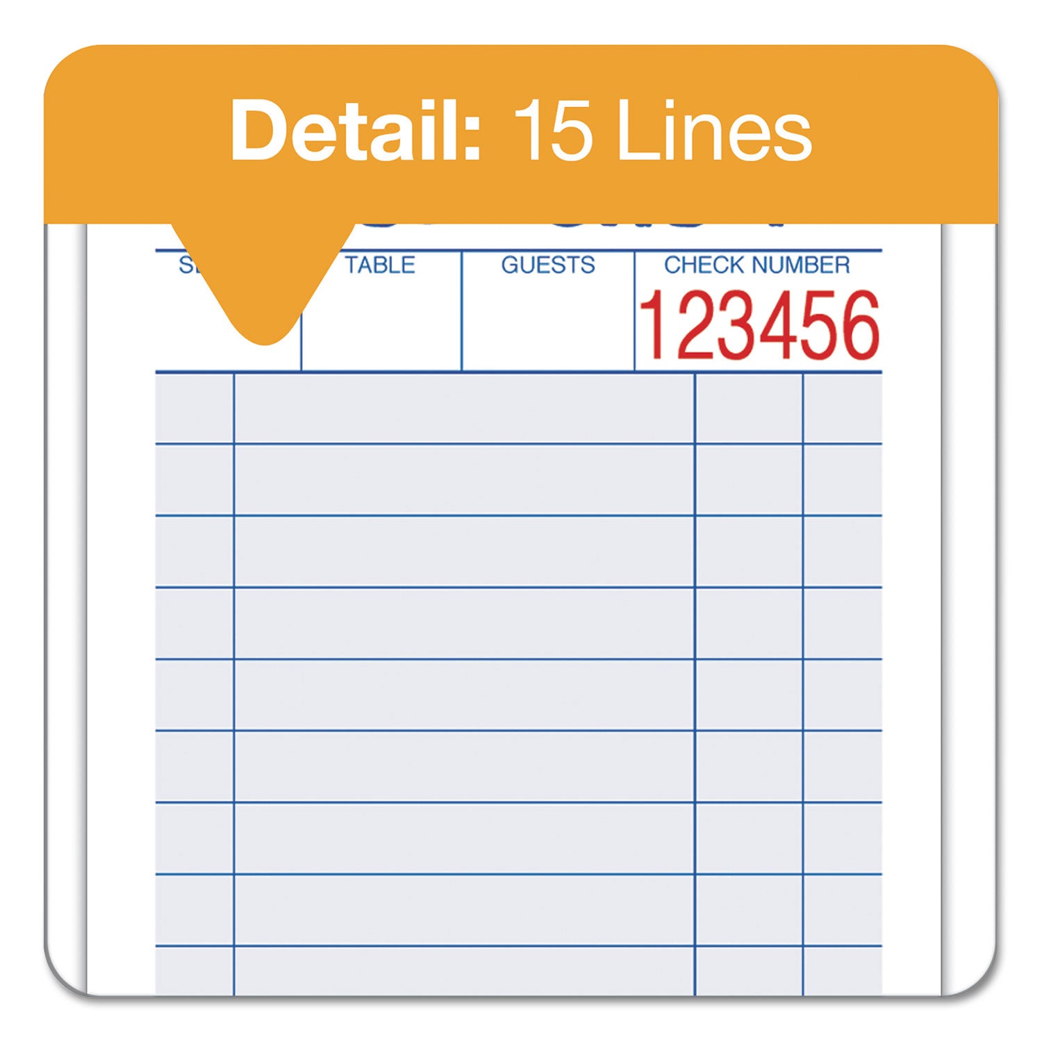 Adams® Guest Check Pad, Two-Part Carbonless, 6.38 x 3.38, 50 Forms Total