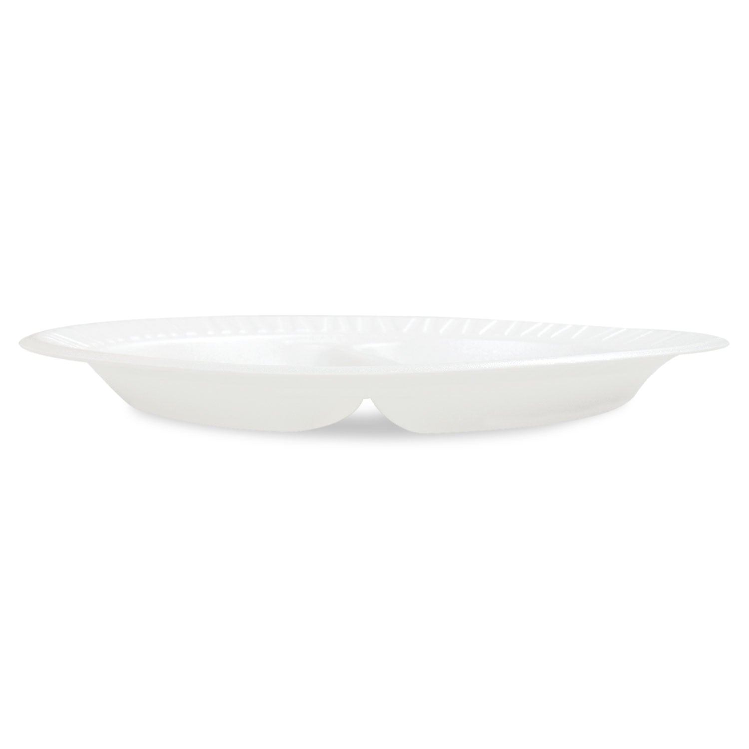 Concorde Foam Plate, 3-Compartment Plate, 10.25" dia, White, 125/Pack, 4 Packs/Carton Dart® Flipcost