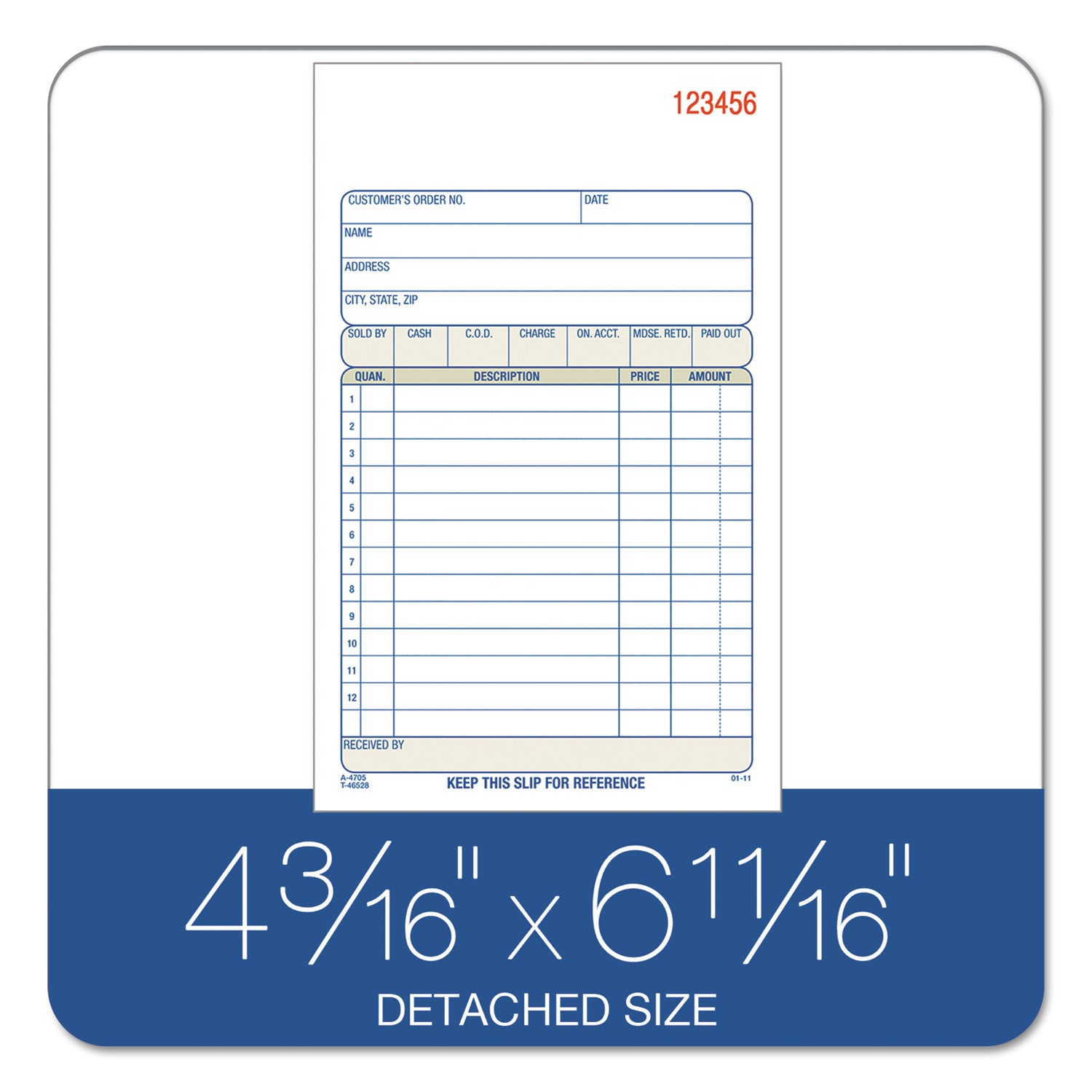 Adams® 2-Part Sales Book, 12 Lines, Two-Part Carbon, 6.69 x 4.19, 50 Forms Total