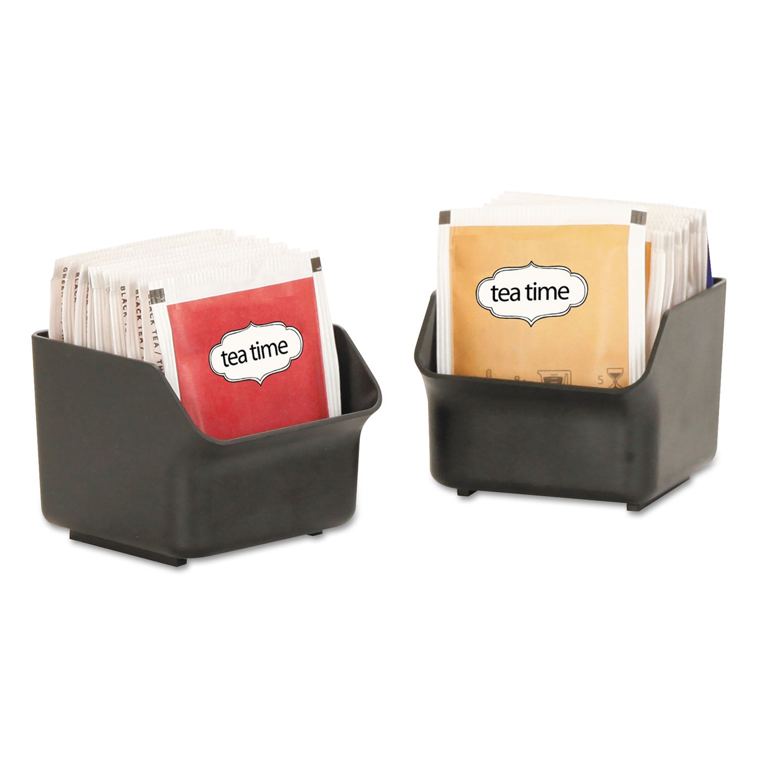 Mind Reader Baggy Nine-Drawer Tea Bag and Accessory Holder, 10.24 x 4.33 x 13.11, Black