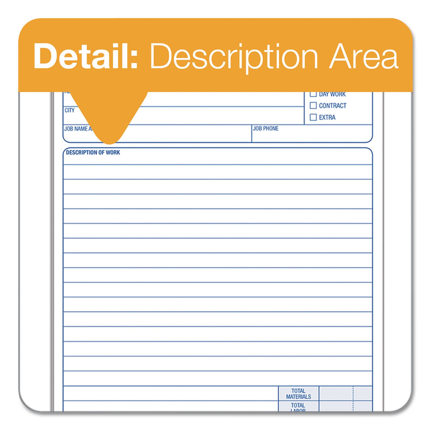 TOPS™ Job Work Order, Three-Part Carbonless, 5.66 x 8.63, 50 Forms Total