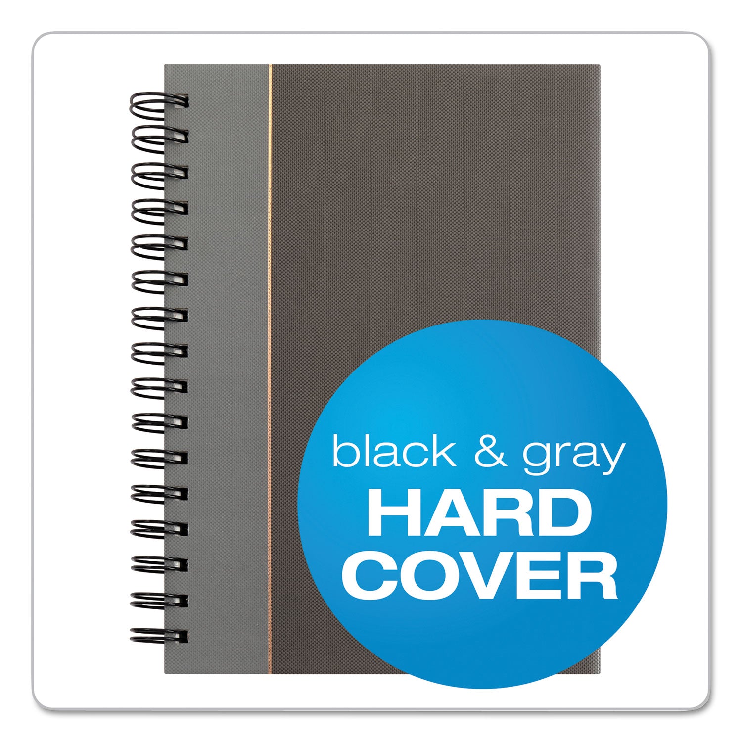 TOPS™ Royale Wirebound Business Notebooks, 1-Subject, Medium/College Rule, Black/Gray Cover, (96) 8.25 x 5.88 Sheets