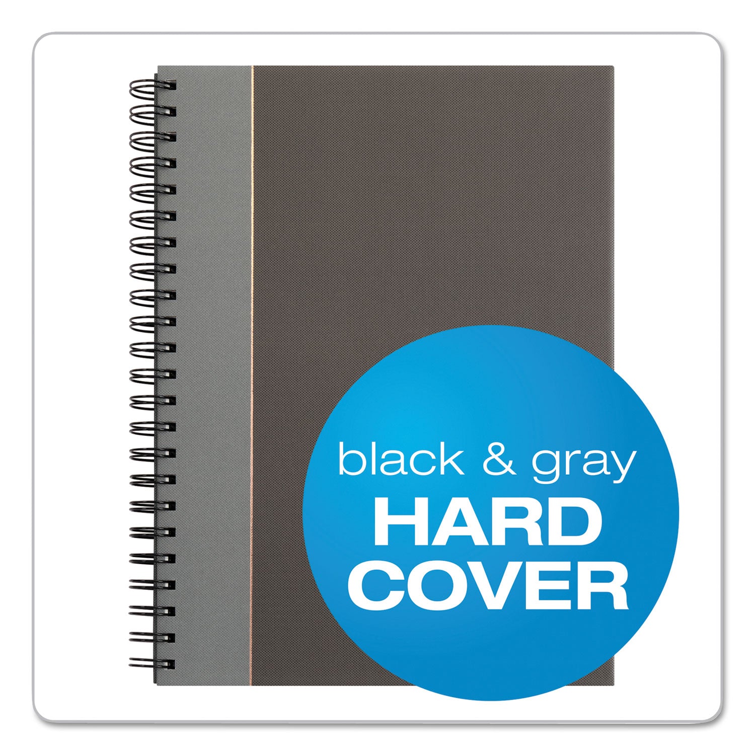 TOPS™ Royale Wirebound Business Notebooks, 1-Subject, Medium/College Rule, Black/Gray Cover, (96) 11.75 x 8.25 Sheets