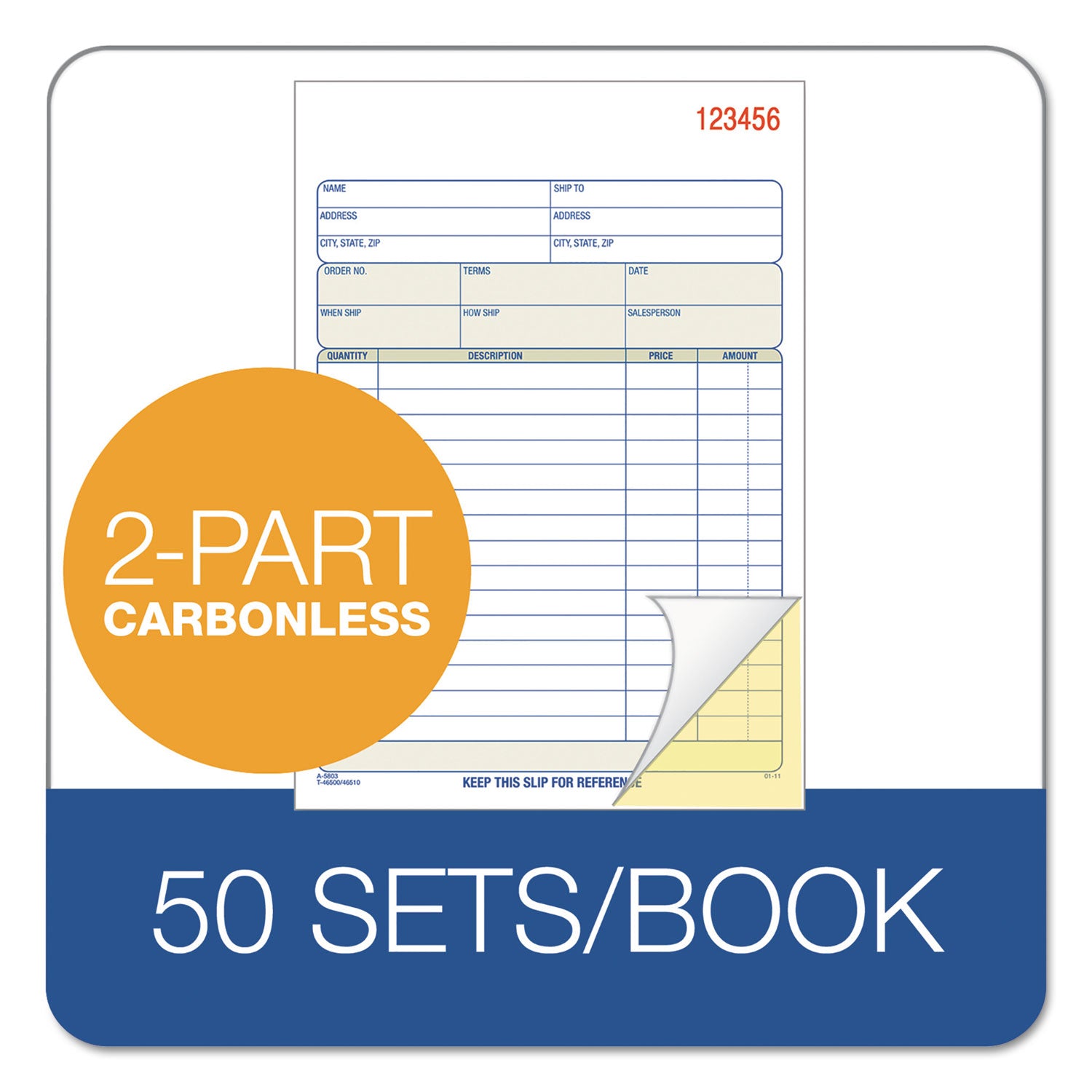 TOPS™ Sales Order Book, Two-Part Carbonless, 7.94 x 5.56, 50 Forms Total