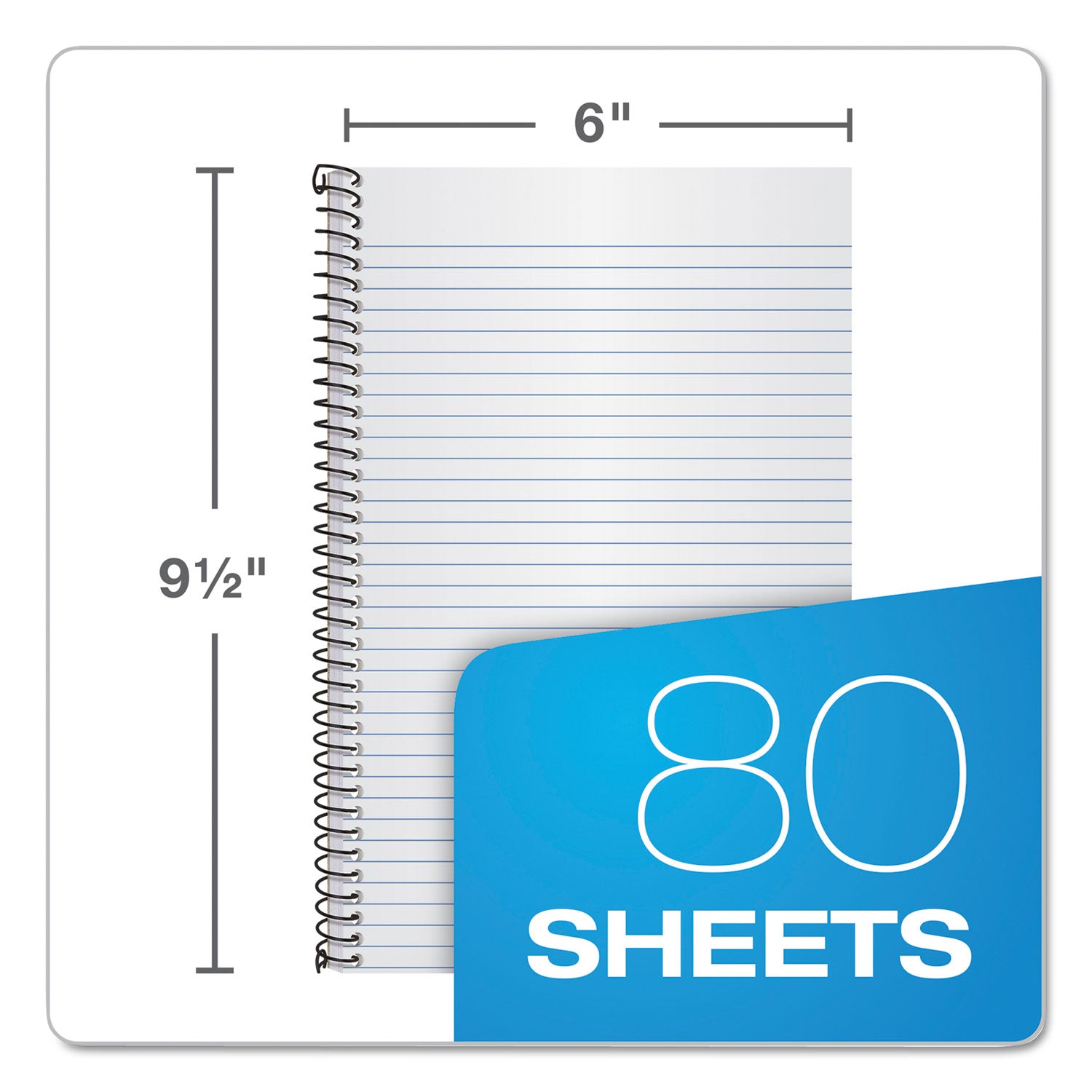 TOPS™ Second Nature Single Subject Wirebound Notebooks, Medium/College Rule, Light Blue Cover, (80) 9.5 x 6 Sheets