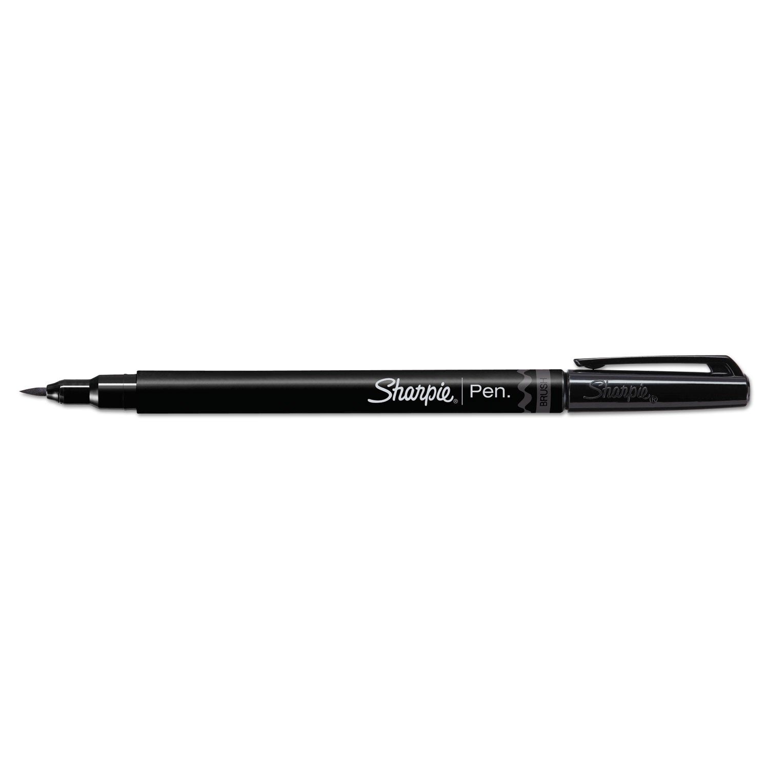 Sharpie® Brush Tip Pens, Fine Brush Tip, Black, Dozen