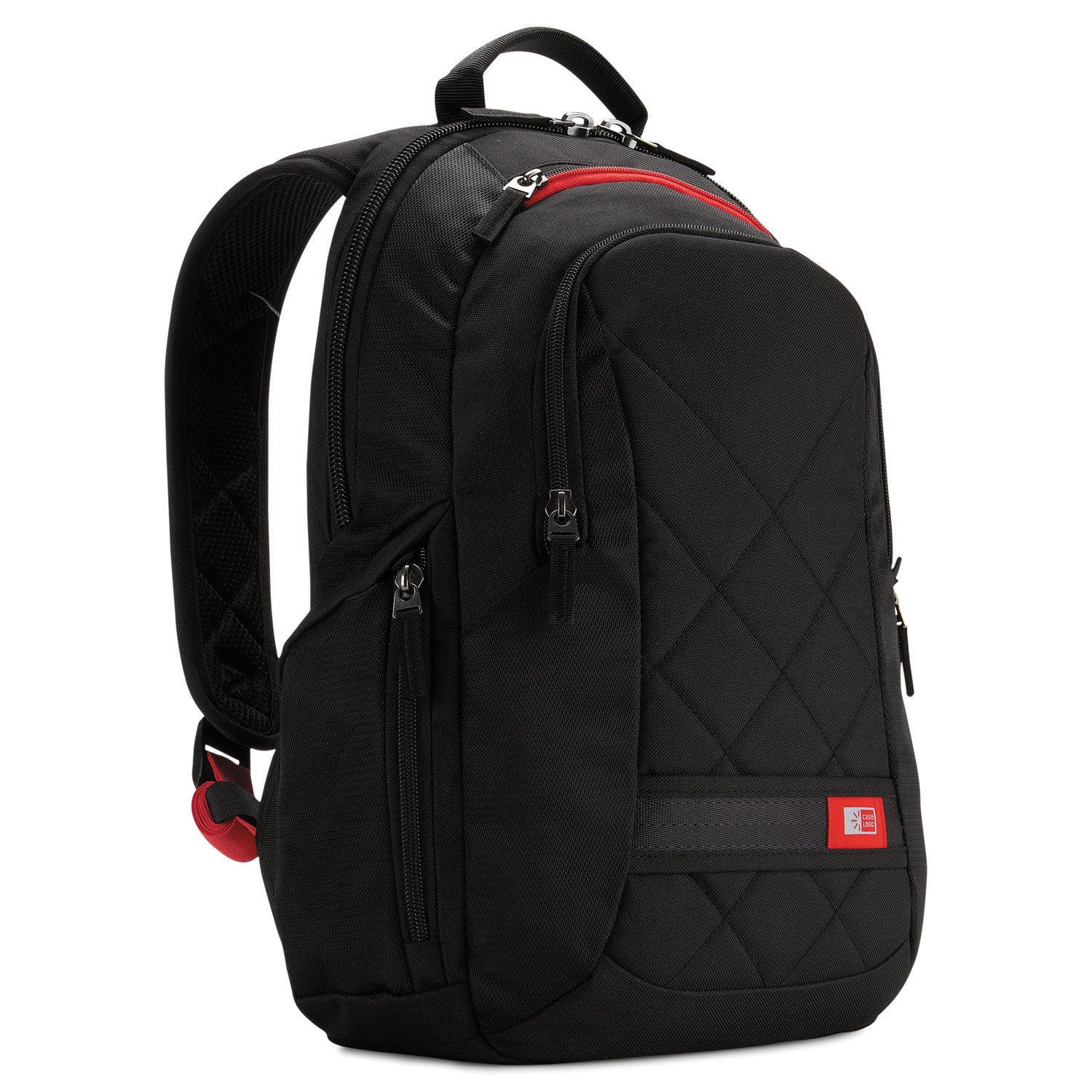 Diamond Backpack, Fits Devices Up to 14.1", Polyester, 6.3 x 13.4 x 17.3, Black