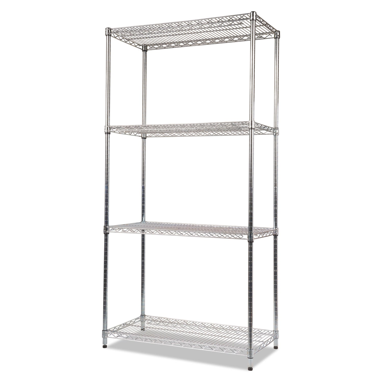 Alera® NSF Certified Industrial Four-Shelf Wire Shelving Kit, 36w x 18d x 72h, Silver