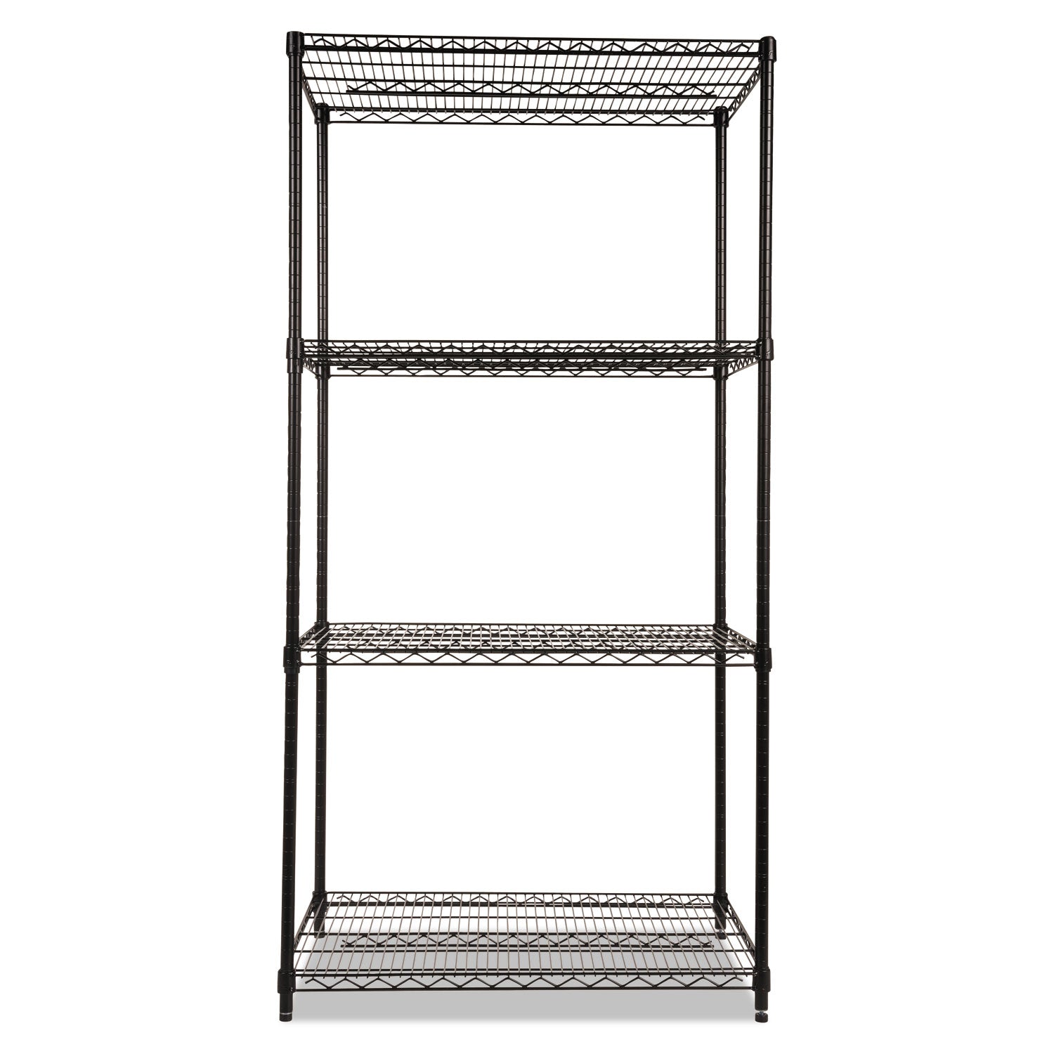 Alera® NSF Certified Industrial Four-Shelf Wire Shelving Kit, 36w x 24d x 72h, Black