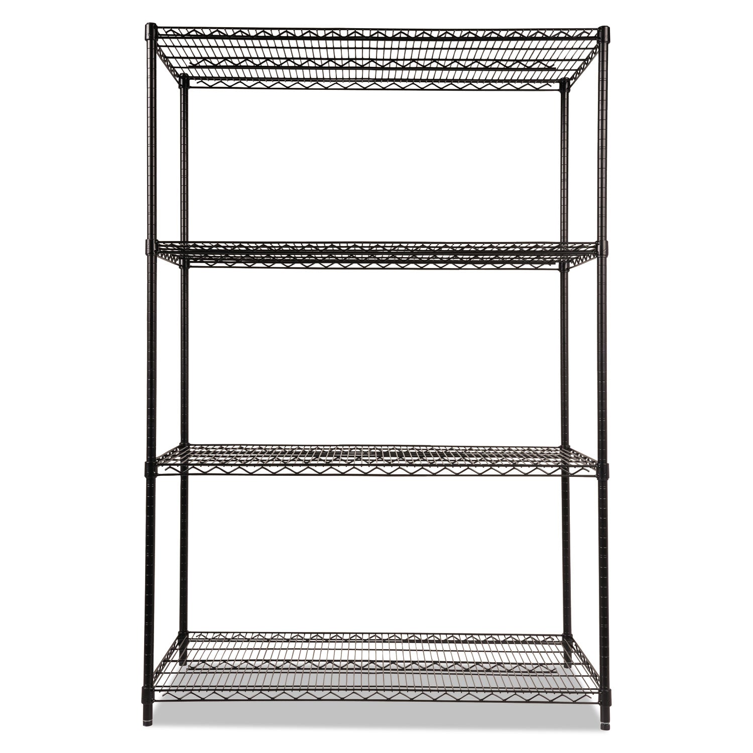 Alera® NSF Certified Industrial Four-Shelf Wire Shelving Kit, 48w x 24d x 72h, Black