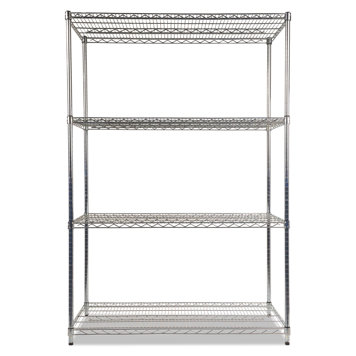 Alera® NSF Certified Industrial Four-Shelf Wire Shelving Kit, 48w x 24d x 72h, Silver