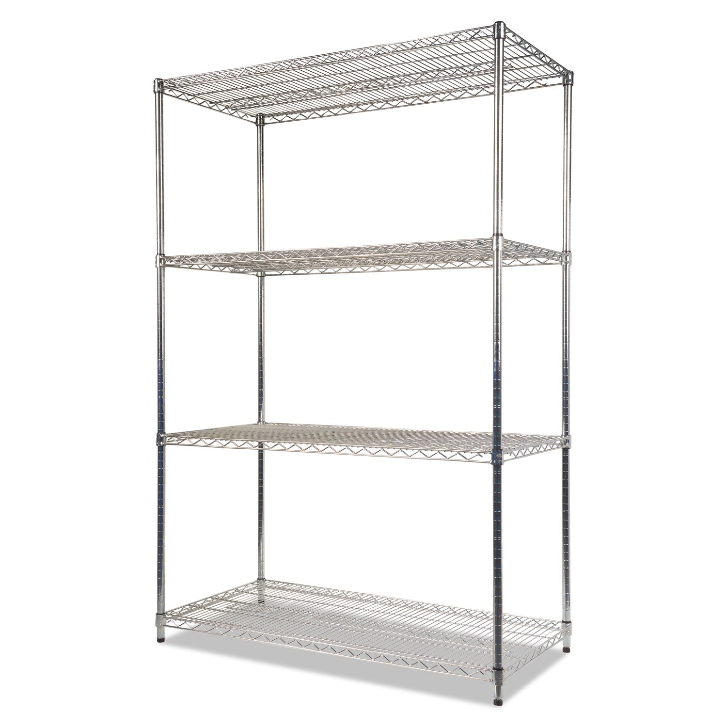 Alera® NSF Certified Industrial Four-Shelf Wire Shelving Kit, 48w x 24d x 72h, Silver