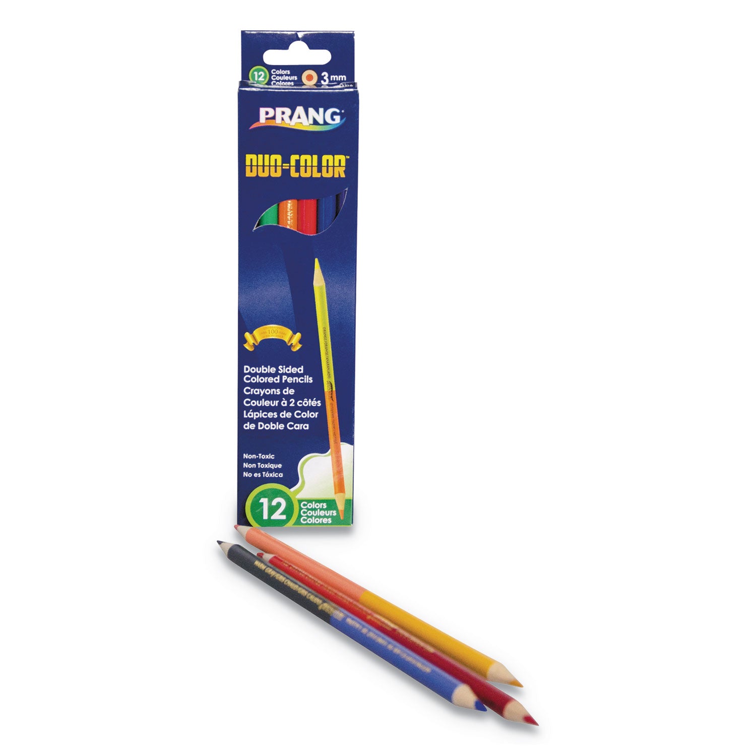 Prang® Duo-Color Colored Pencil Sets, 3 mm, Assorted Lead and Barrel Colors, 6/Pack