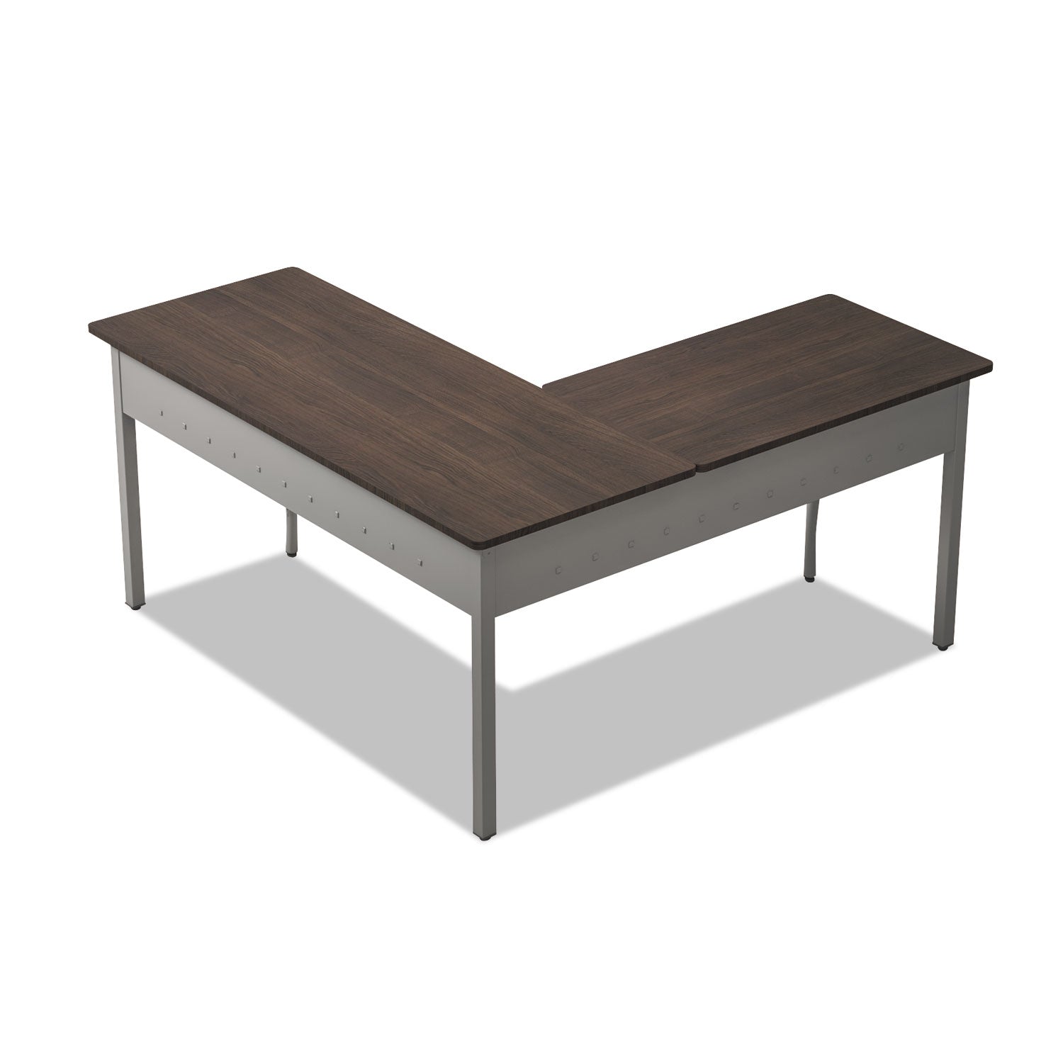 Linea Italia® Trento Line L-Shaped Desk, 59.13" x 59.13" x 29.5", Mocha/Gray