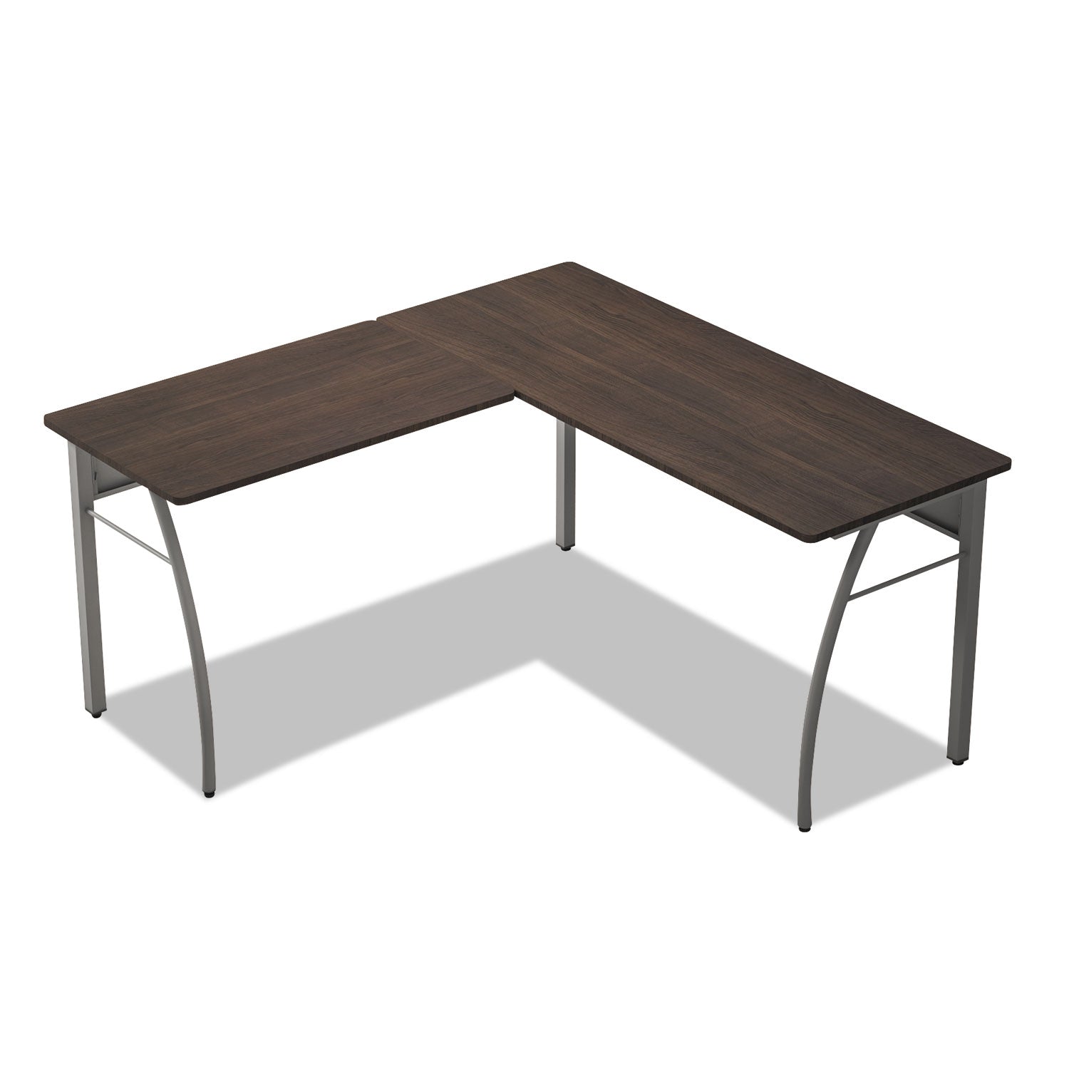 Linea Italia® Trento Line L-Shaped Desk, 59.13" x 59.13" x 29.5", Mocha/Gray