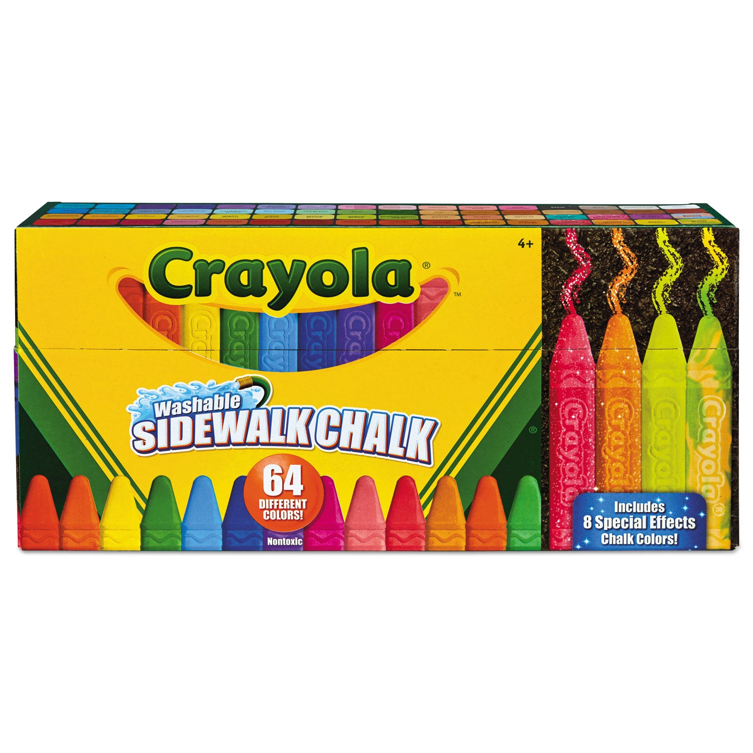 Crayola® Ultimate Sidewalk Chalk, 4" x 0.5" Diameter, 60 Assorted Colors, 64/Set