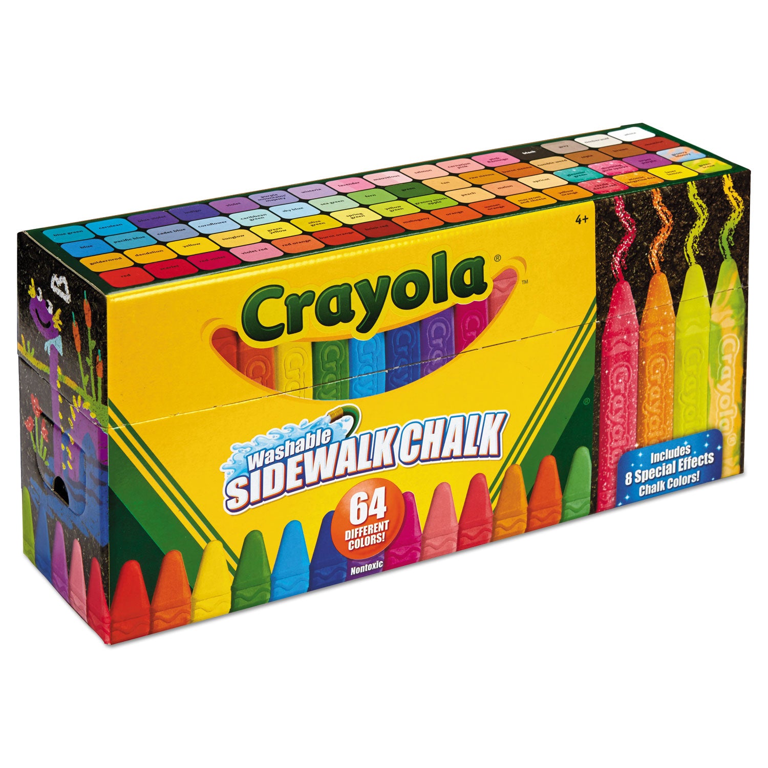 Crayola® Ultimate Sidewalk Chalk, 4" x 0.5" Diameter, 60 Assorted Colors, 64/Set