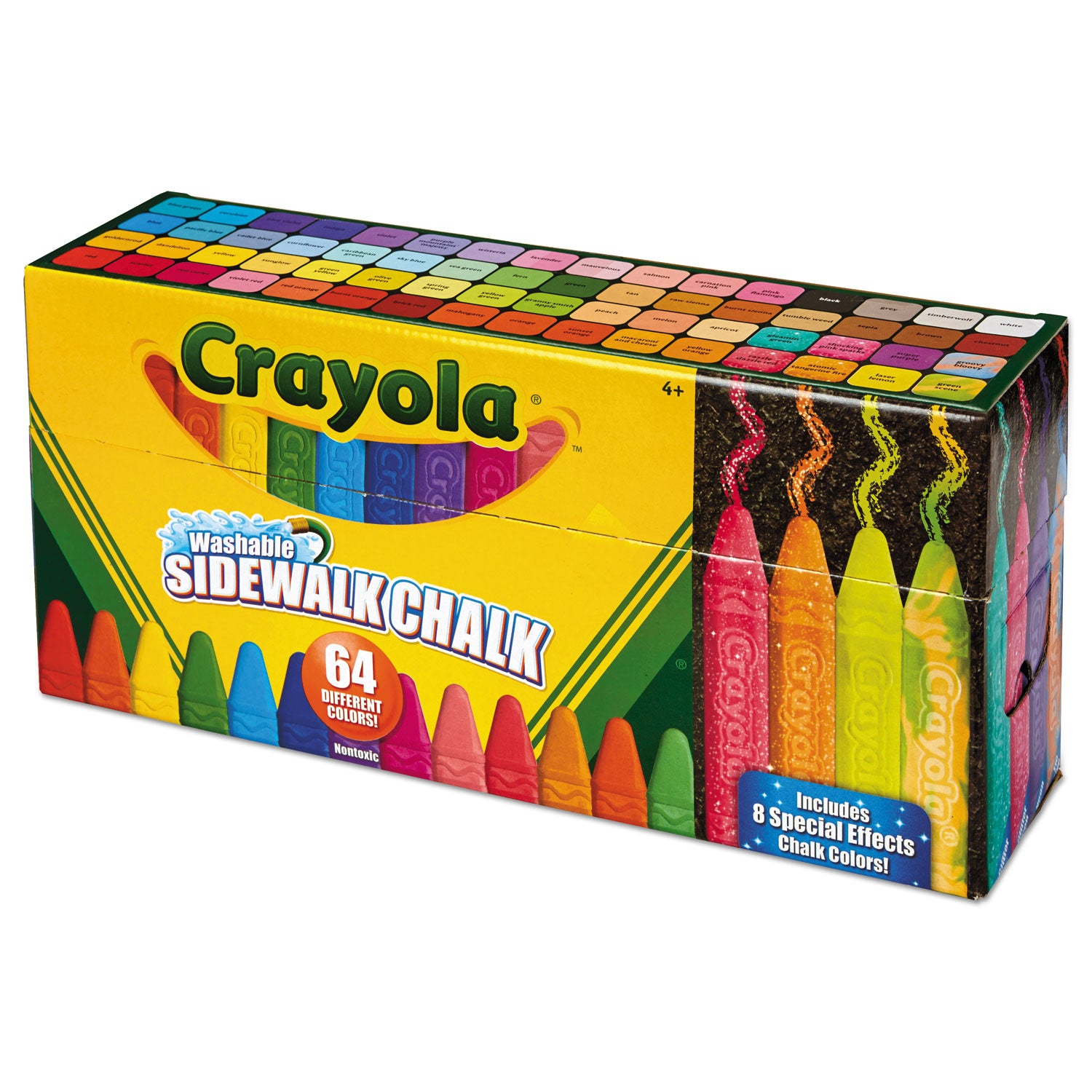 Crayola® Ultimate Sidewalk Chalk, 4" x 0.5" Diameter, 60 Assorted Colors, 64/Set