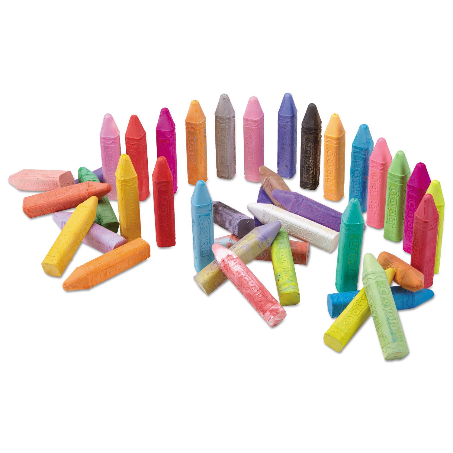 Crayola® Ultimate Sidewalk Chalk, 4" x 0.5" Diameter, 60 Assorted Colors, 64/Set