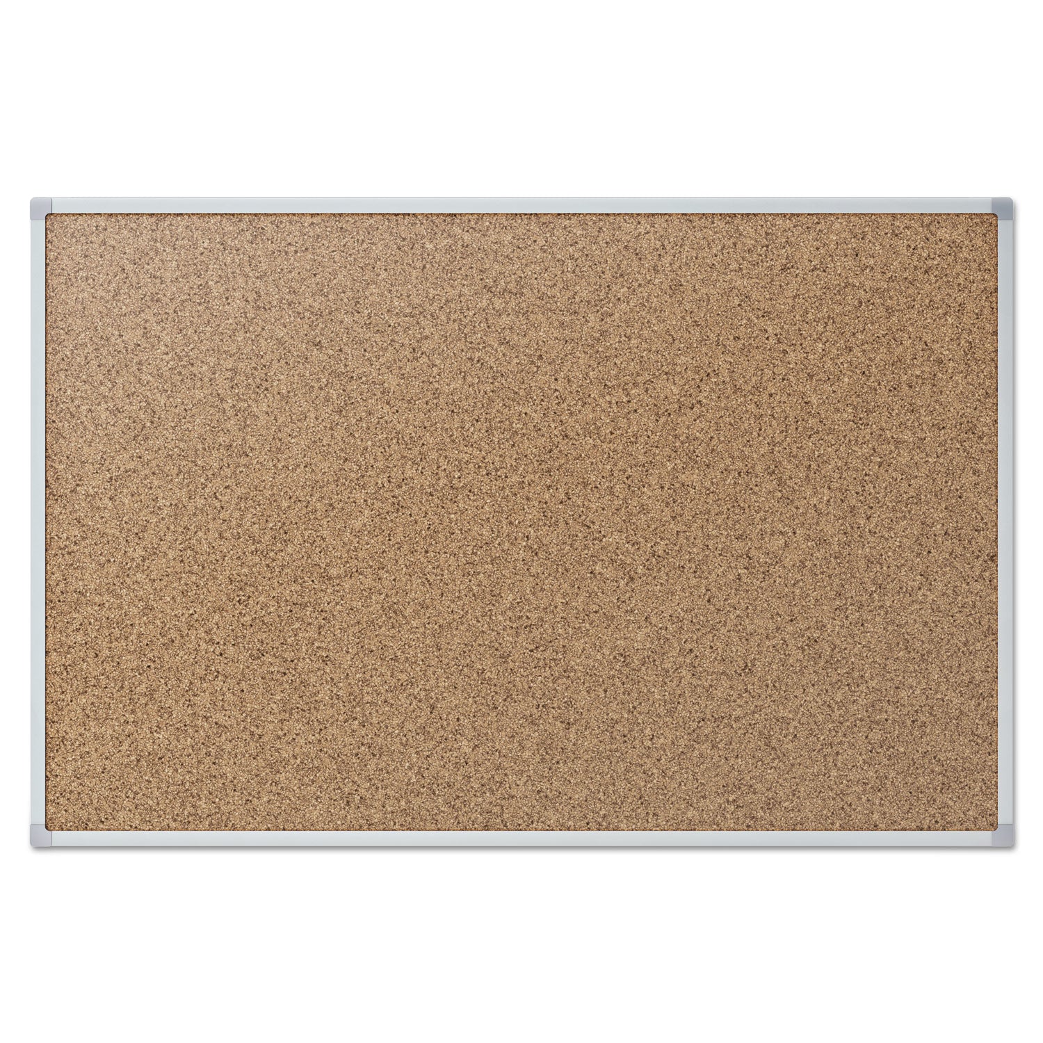 Mead® Cork Bulletin Board, 36 x 24, Tan Surface, Silver Aluminum Frame