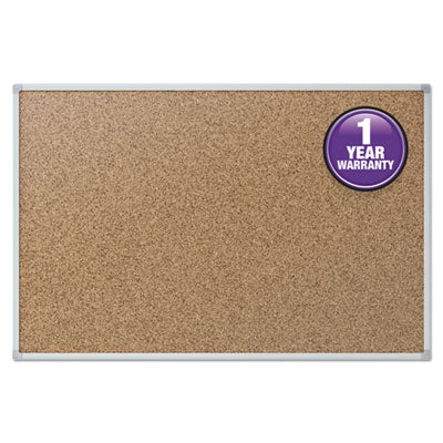 Mead® Cork Bulletin Board, 36 x 24, Tan Surface, Silver Aluminum Frame Flipcost Flipcost