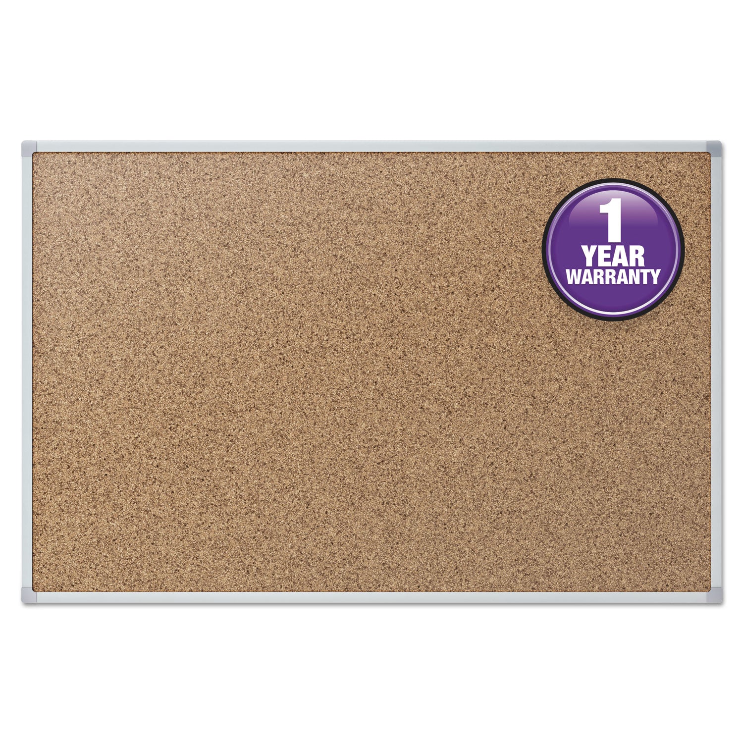 Mead® Economy Cork Board with Aluminum Frame, 24 x 18, Tan Surface, Silver Aluminum Frame