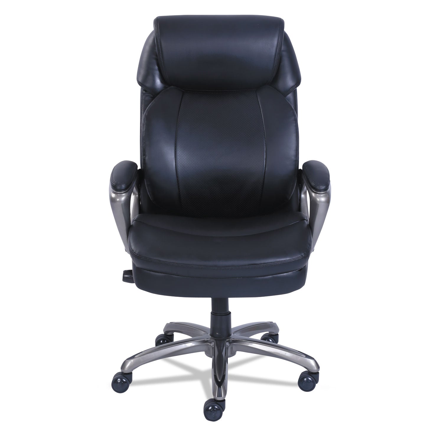 SertaPedic® Cosset High-Back Executive Chair, Supports Up to 275 lb, 18.75" to 21.75" Seat Height, Black Seat/Back, Slate Base