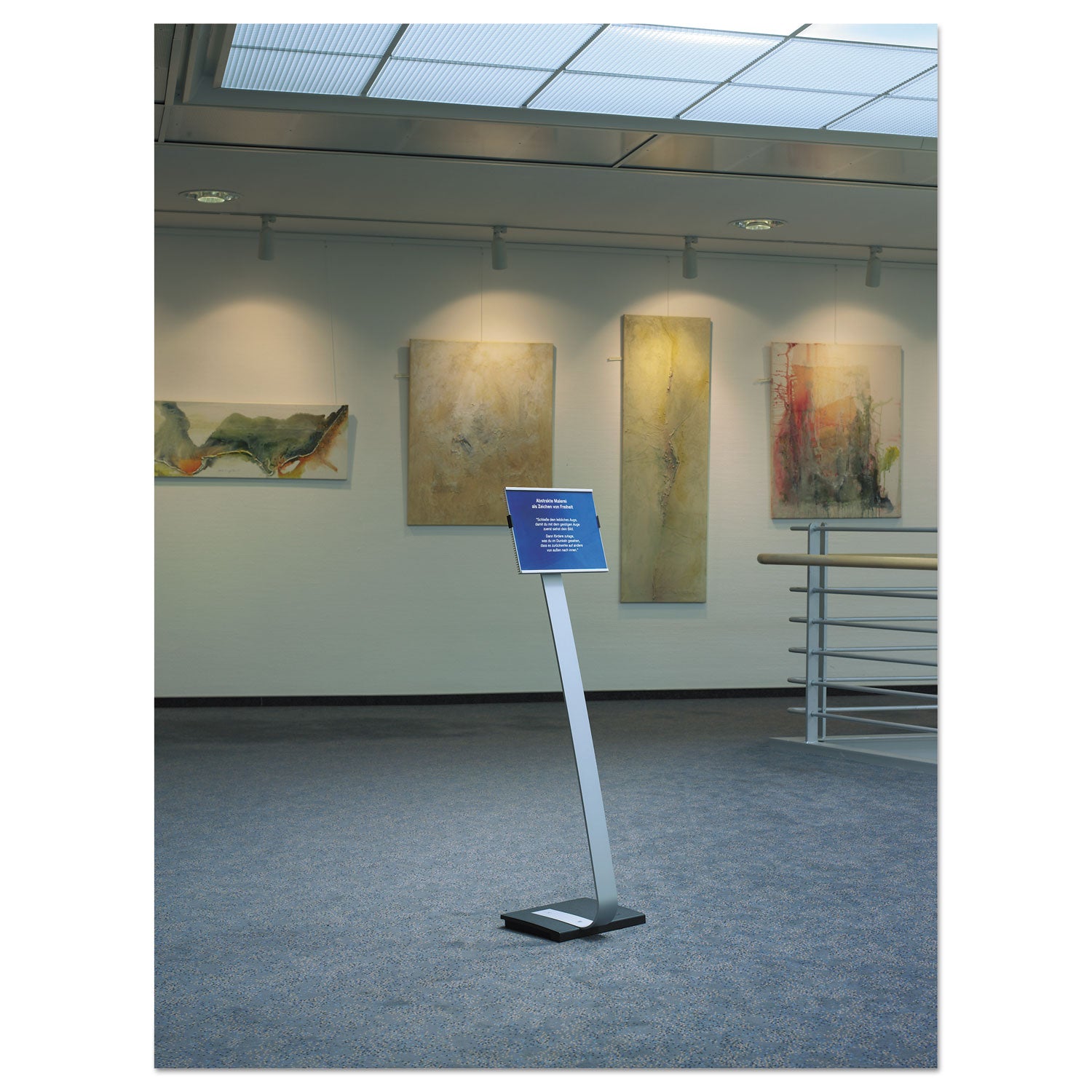 Durable® Info Sign Duo Floor Stand, Letter-Size Inserts, 15 x 46.5, Clear