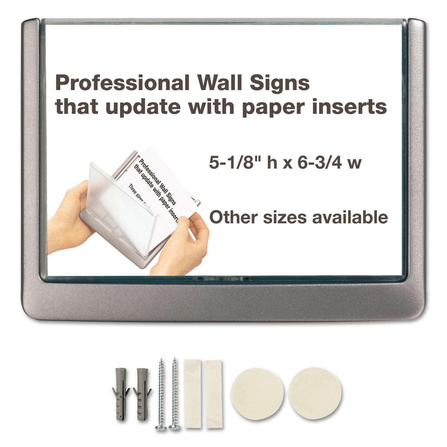 Durable® Click Sign Holder For Interior Walls, 6.75 x 0.63 x 5.13, Gray