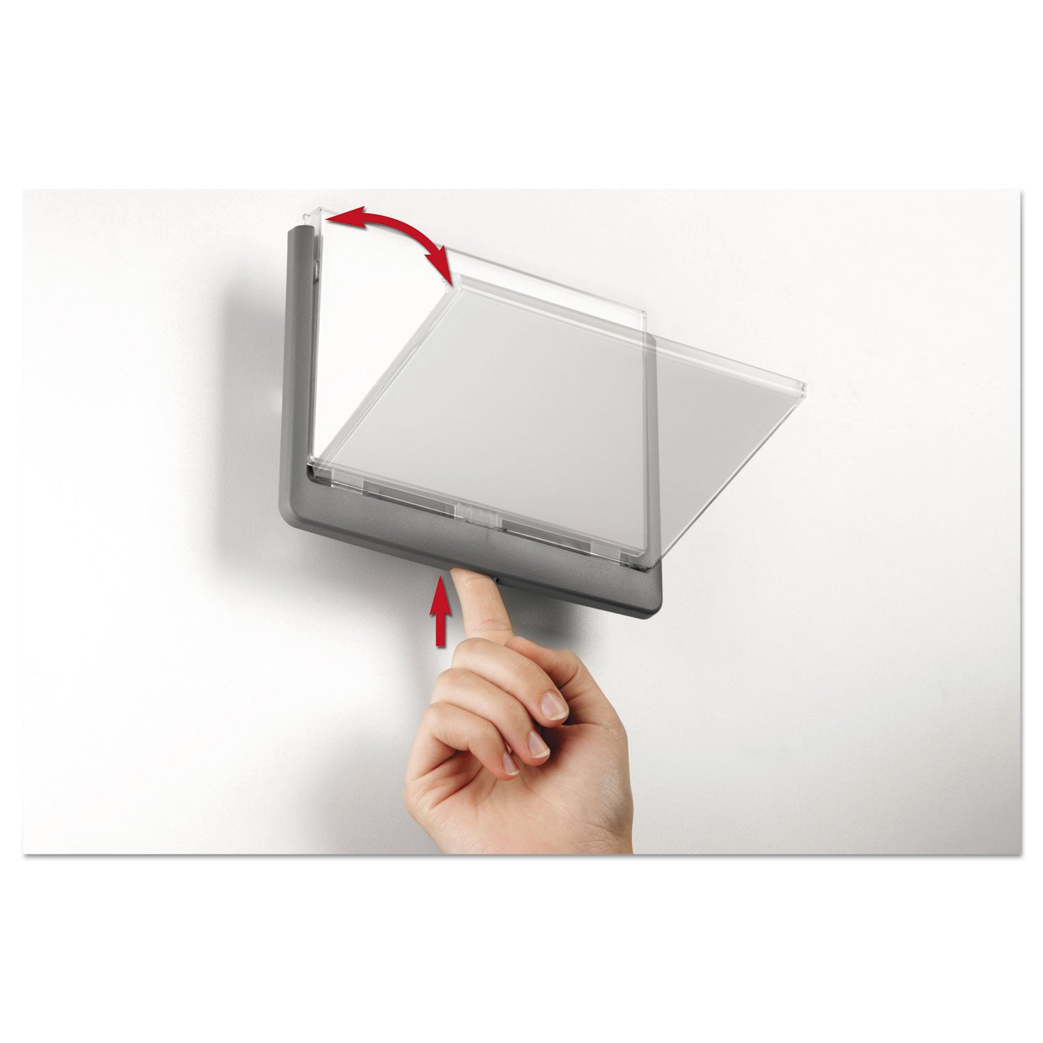 Durable® Click Sign Holder For Interior Walls, 6.75 x 0.63 x 5.13, Gray